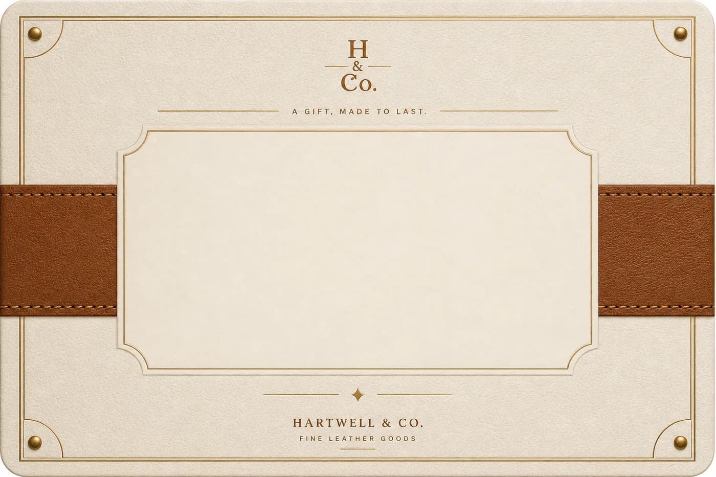 Hartwell & Co. gift card, back